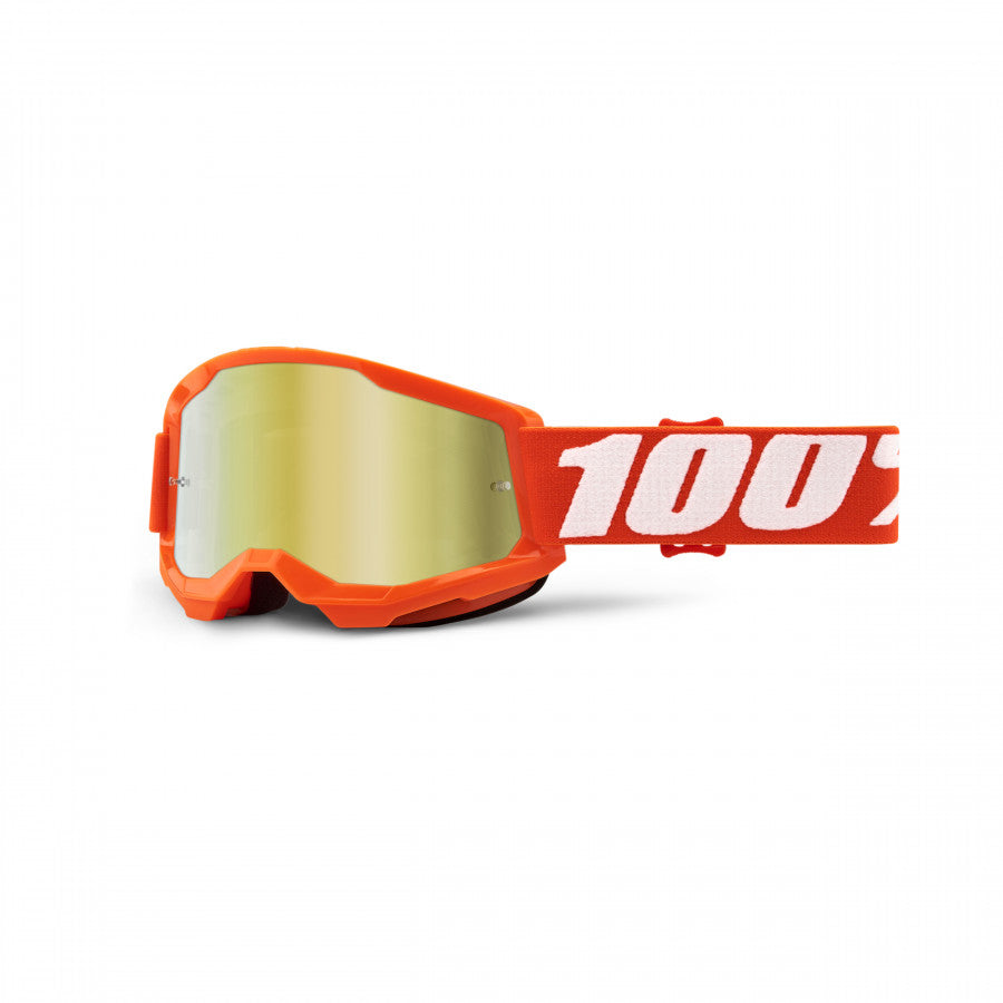 100%, STRATA 2 Youth briller Orange - Mirror Gold Lens, BARN
