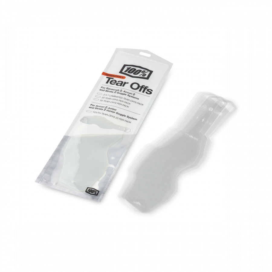 100%, RaceCraft2/AccuriC2/Strata2 Standard Tear-Offs 20PK